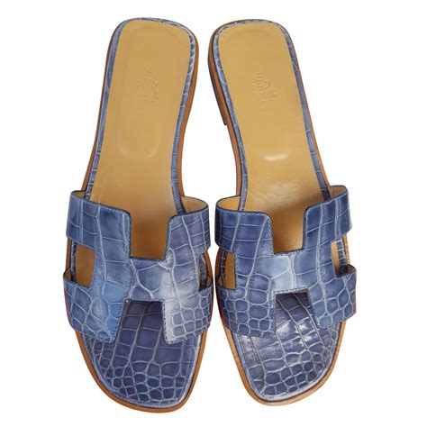 blue Hermes shoes